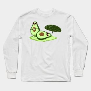 Avocado couple on the beach Long Sleeve T-Shirt